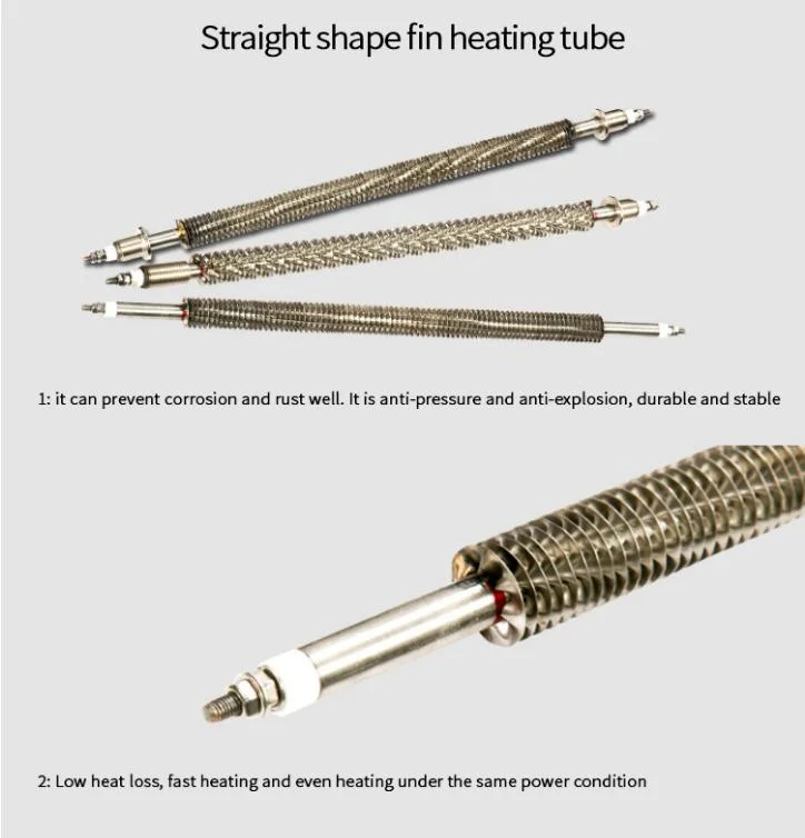 220V 750W U W Straight Type Stainless Steel Coil Electric Air Heating Elements Tubular Finned Heater