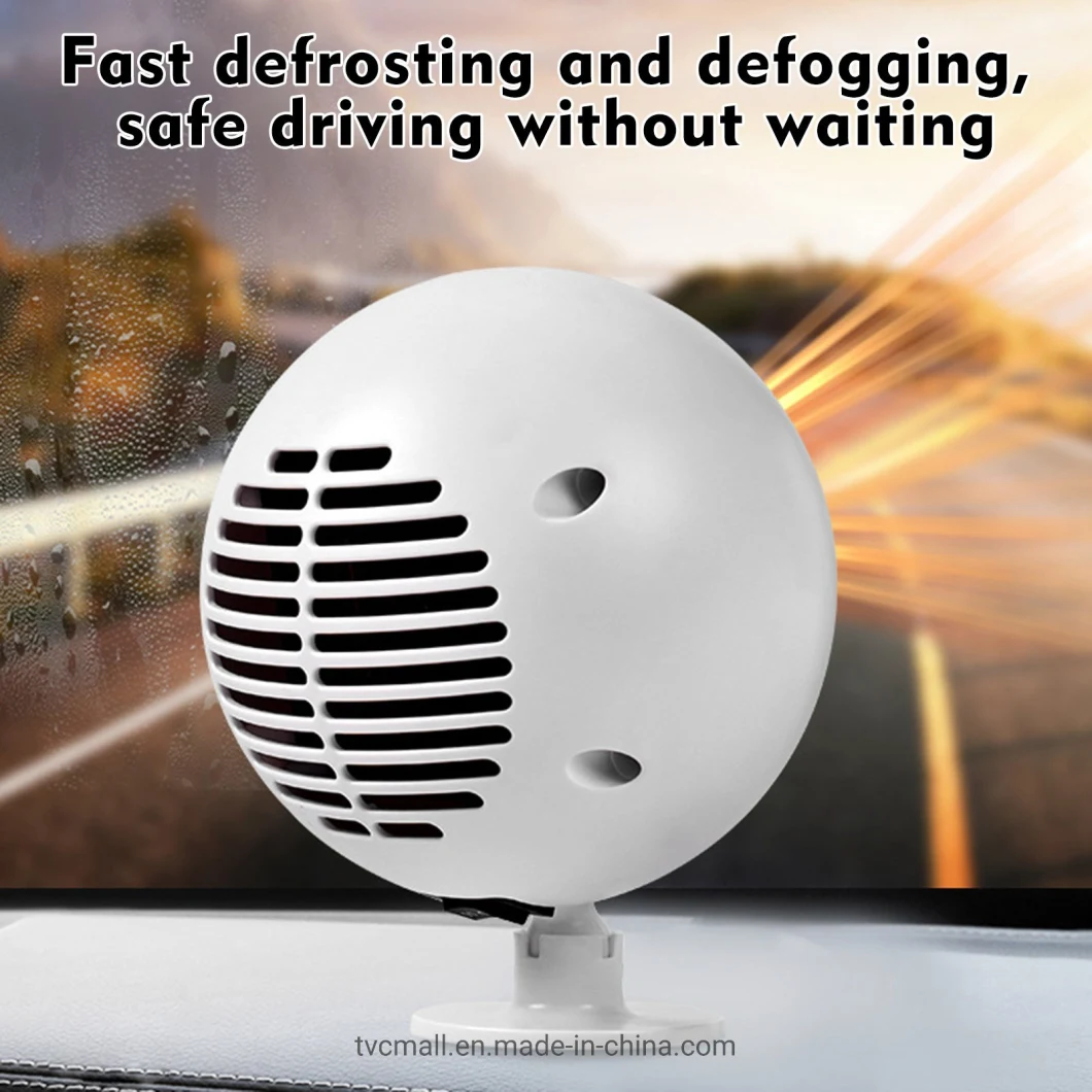 F-138 Creative Planet Design 12V Car Windshield Defrosting Fan Heater - White